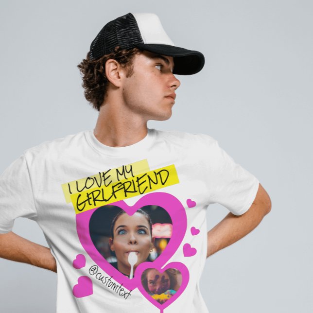 Ich Liebe meine Freundin benutzerdefinierten Foto  T-Shirt (Von Creator hochgeladen)