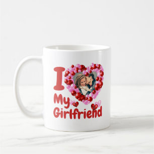 Ich liebe meine Freundin Benutzerdefiniertes Foto Kaffeetasse