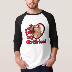 Ich liebe meine Freundin Benutzerdefiniertes Foto T-Shirt