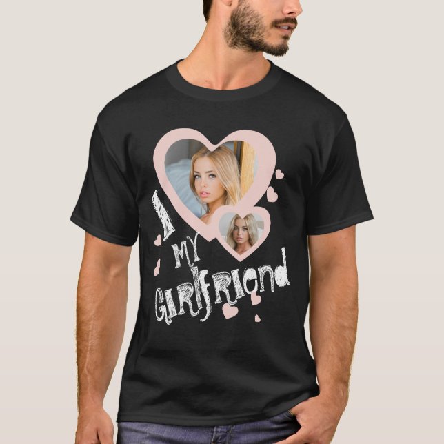 Ich Liebe meine Freundin Chalkboard Doodles Black  T-Shirt (Vorderseite)