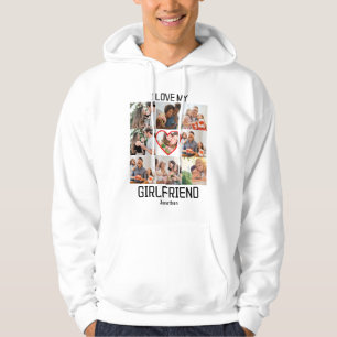 Ich Liebe meine Freundin Custom 9 Foto Collage Hoodie