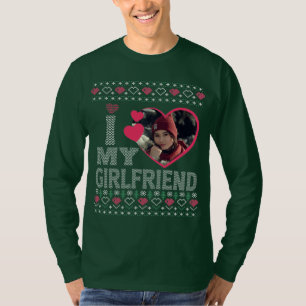 Ich Liebe meine Freundin Custom Foto Ugly Sweater T-Shirt