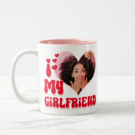 Ich Liebe meine Freundin Custom Funny Zweifarbige Tasse