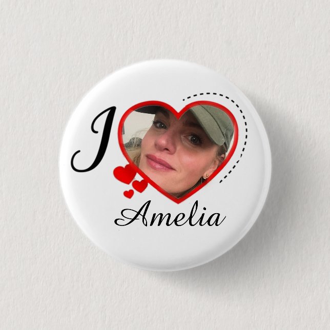 Ich Liebe Meine Freundin Custom Personalisiert Button (Vorderseite)