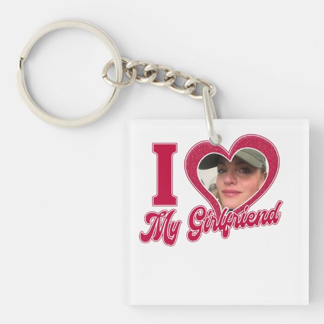 Ich Liebe Meine Freundin Custom Personalisiert Schlüsselanhänger (Vorderseite)