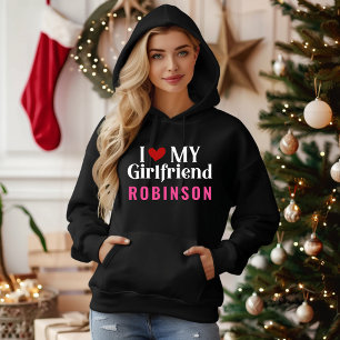 Ich Liebe meine Freundin Elegant Black Hoodie
