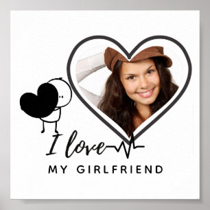 Ich liebe meine Freundin FOTO Geschenk Personalisi Poster
