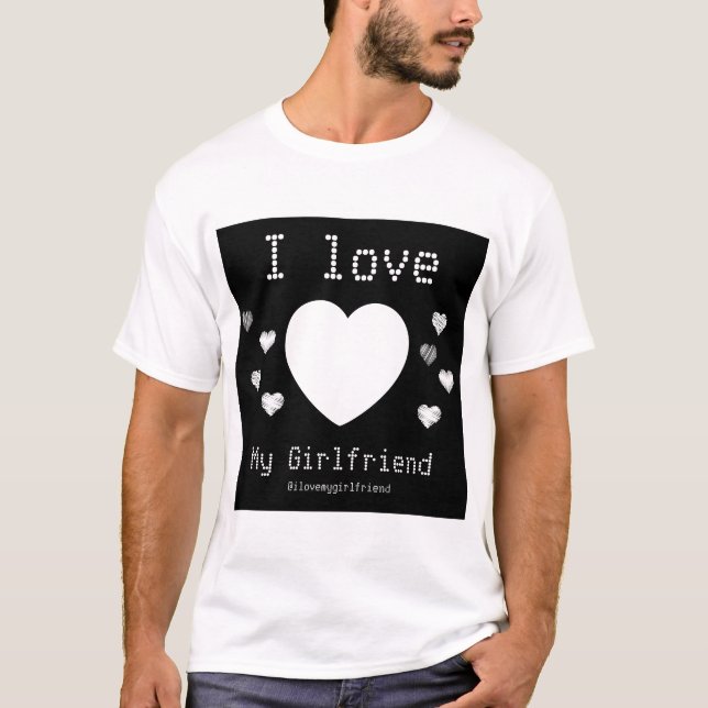Ich Liebe meine Freundin Foto-Herz-Brauch T-Shirt (Vorderseite)