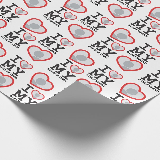 Ich Liebe meine Freundin Foto Herzen Geschenkpapier (Ecke)