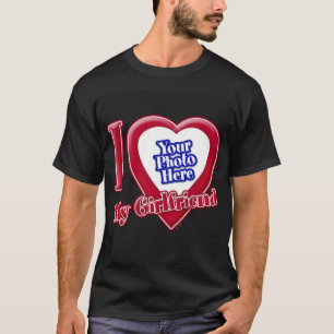 Ich Liebe meine Freundin Foto Red Heart Black T-Shirt