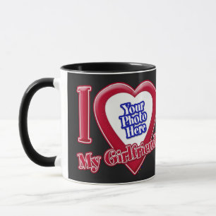 Ich Liebe meine Freundin Foto Red Heart Black Tasse