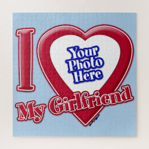 Ich Liebe meine Freundin Foto Red Heart Light Blue