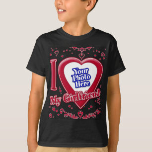 Ich Liebe meine Freundin Foto Red Hearts Black T-Shirt