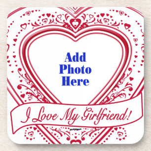 Ich Liebe meine Freundin! Foto Red Hearts Getränkeuntersetzer