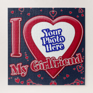 Ich Liebe meine Freundin Foto Red Hearts Navy