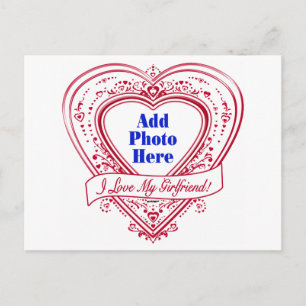 Ich Liebe meine Freundin! Foto Red Hearts Postkarte