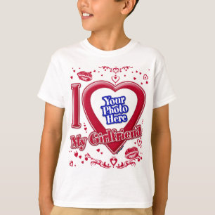 Ich Liebe meine Freundin Foto Red Hearts T-Shirt