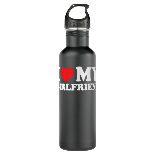 Ich Liebe Meine Freundin für Männer und Junge Edelstahlflasche (Vorderseite)