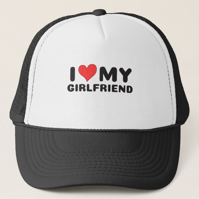 Ich Liebe meine Freundin GF ich meine Freundin GF Truckerkappe (Vorderseite)