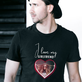 Ich Liebe meine Freundin Herz Foto Männer T-Shirt