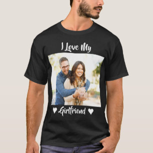 Ich Liebe Meine Freundin Herz Personalisiertes Fot T-Shirt