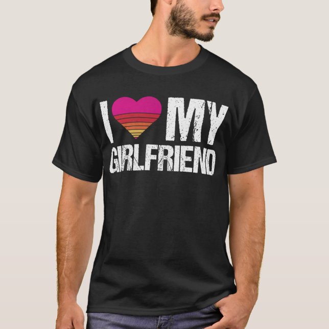 Ich Liebe meine Freundin Herzen meine Freundin Vin T-Shirt (Vorderseite)