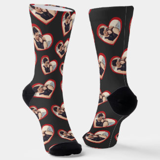Ich Liebe meine Freundin herzenförmiges Foto dunke Socken