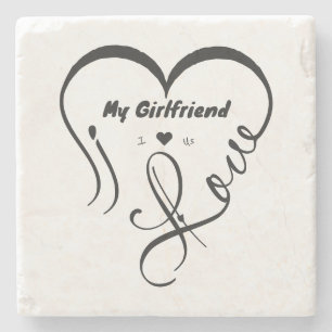 Ich liebe meine Freundin - I ♥ Us Steinuntersetzer
