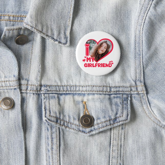 Ich Liebe meine Freundin Liebe Herz Niedliche Gesc Button (Beispiel)