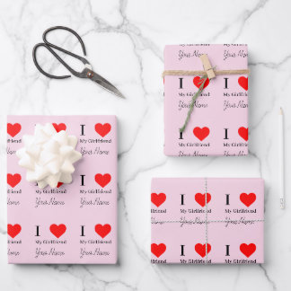 Ich Liebe meine Freundin & mein Rotes Herz Persona Geschenkpapier Set