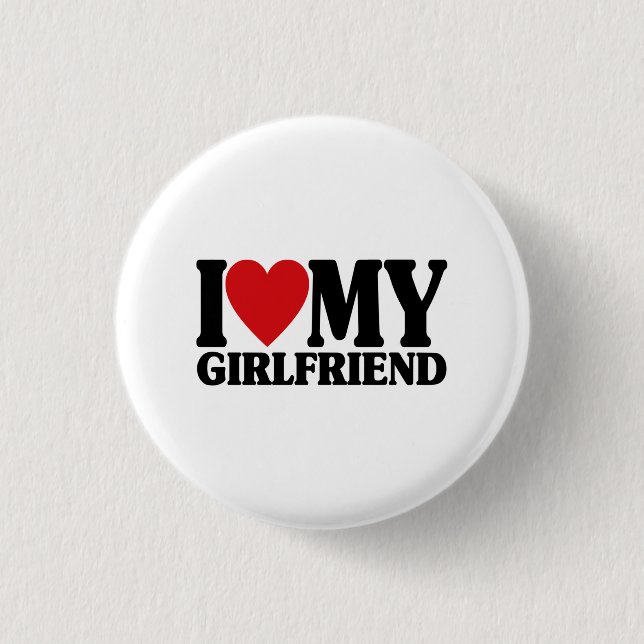 Ich Liebe meine Freundin - Niedliches Geschenk für Button (Vorderseite)