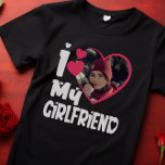 Ich Liebe Meine Freundin Personalisiert Foto T-Shirt<br><div class="desc">Ich Liebe Mein Freundin Herz Custom Foto</div>
