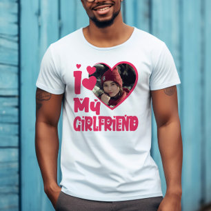 Ich Liebe Meine Freundin Personalisiert Foto T-Shirt