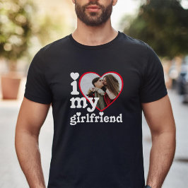 Ich Liebe Meine Freundin Personalisiert Foto T-Shirt
