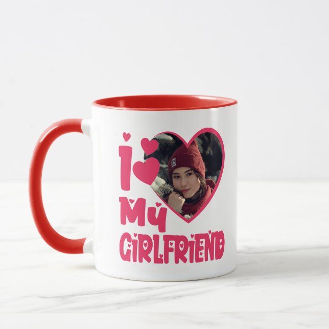 Ich Liebe Meine Freundin Personalisiert Foto Tasse (Links)