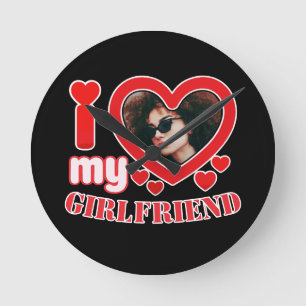 Ich Liebe Meine Freundin Personalisiert Runde Wanduhr