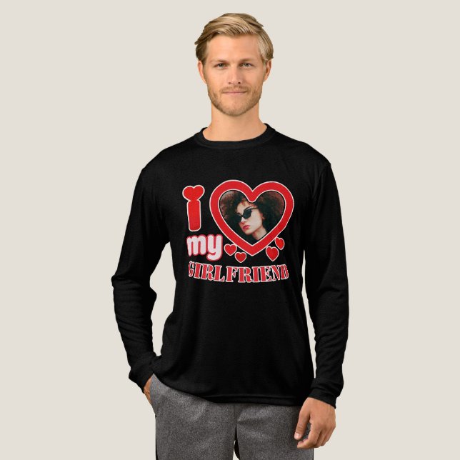 Ich Liebe Meine Freundin Personalisiert Tri-Blend Shirt (Volle Vorderseite)