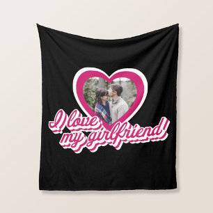 Ich Liebe Meine Freundin Personalisiertes Foto Fleecedecke