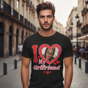 Ich Liebe Meine Freundin Personalisiertes Foto ist T-Shirt