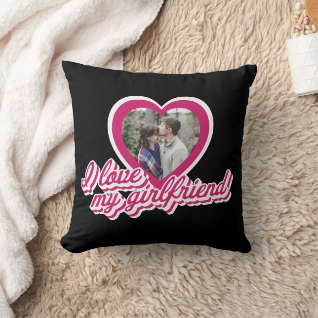 Ich Liebe Meine Freundin Personalisiertes Foto Kissen (Decke)