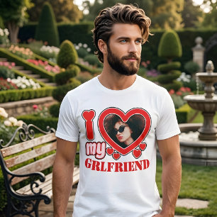 Ich liebe meine Freundin Personalisiertes Foto Tex T-Shirt