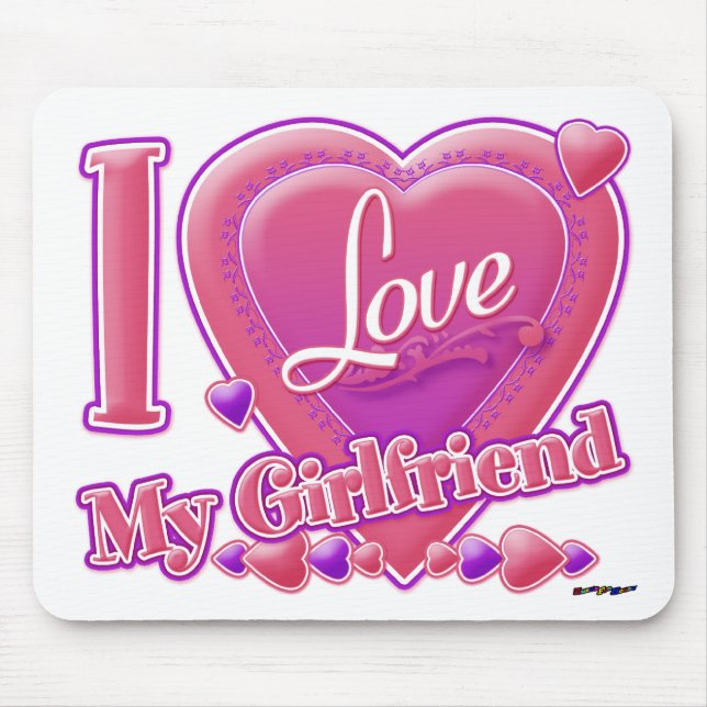 Ich Liebe Meine Freundin pink/lila - Herz Mousepad (Vorne)