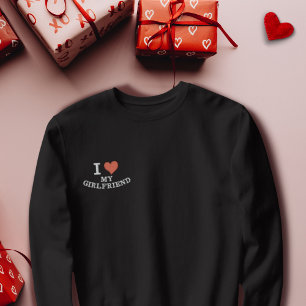 Ich Liebe meine Freundin Red Heart Monogram Custom Besticktes Sweatshirt