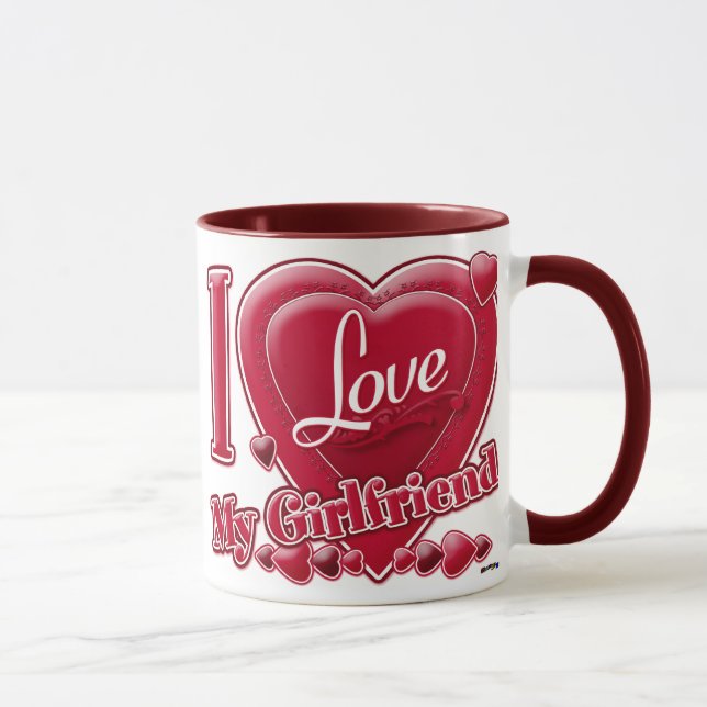 Ich Liebe Meine Freundin rot - Herz Tasse (Rechts)