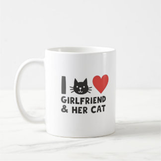 Ich Liebe meine Freundin und ihre Katze" Cat Head  Kaffeetasse