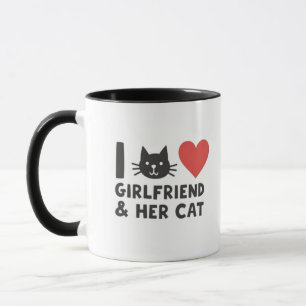 Ich Liebe meine Freundin und ihre Katze" Cat Head Tasse