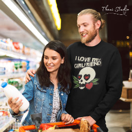 Ich Liebe meine Freundin Vintag Schädelherz Paar Sweatshirt