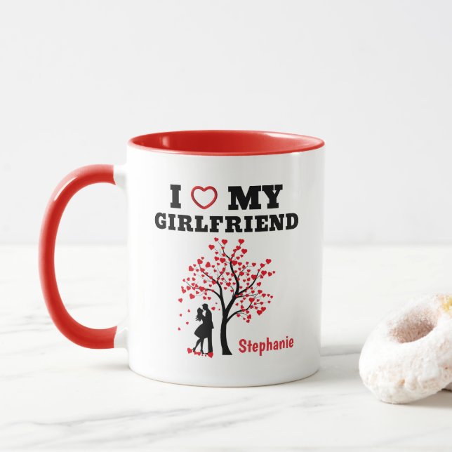 Ich Liebe meine Freundin zwei Töne Tasse (Mit Donut)