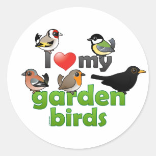 Ich Liebe meine Gartenvögel Runder Aufkleber