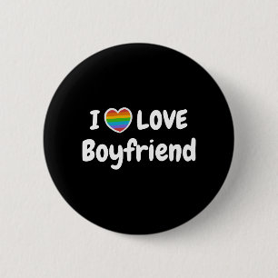 Ich Liebe meine Gay Boyfriend LGBT Hippie Button